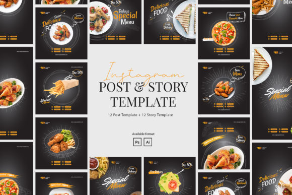 Fast Food Instagram Ads Template