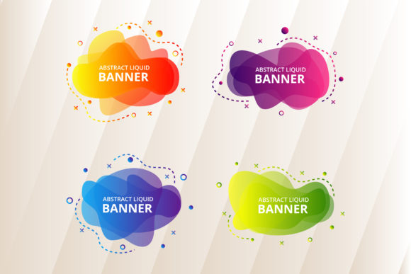 Gradient Liquid Banner Element: A Modern Abstract Design for Creative and Business Needs
