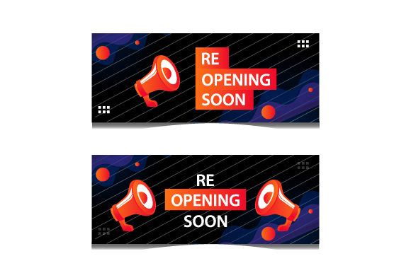 Re Opening Soon Banner Concept Design for Digital Presence
