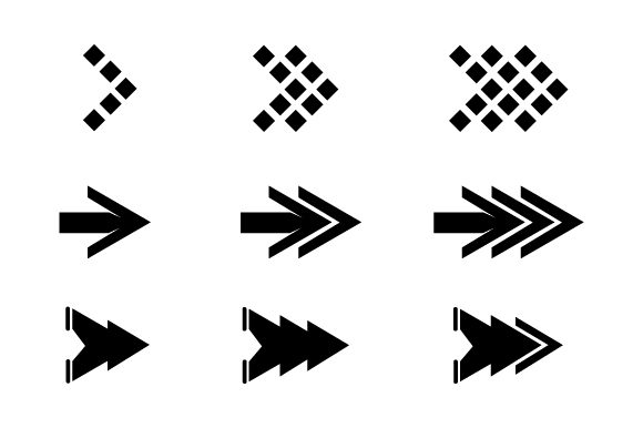 Set of Unique Arrows Symbol Design