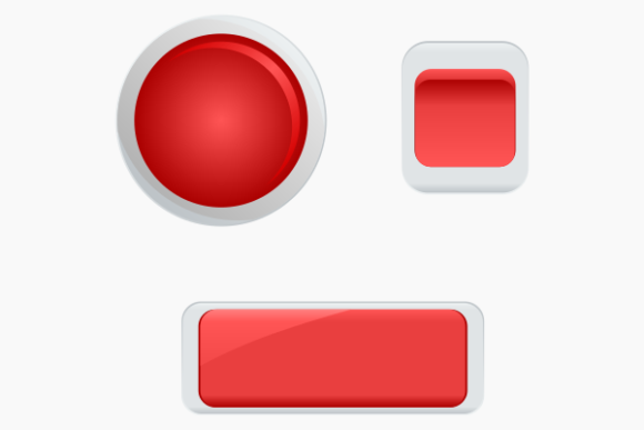 Three Glossy Red Buttons Illustration: A Versatile Tool for Modern Designers